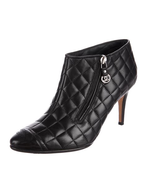 chanel black quilted booties|chanel mademoiselle boots.